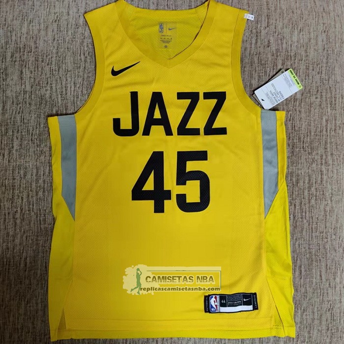 Camiseta Utah Jazz Donovan Mitchell NO 45 Icon Autentico 2022-23 Amarillo